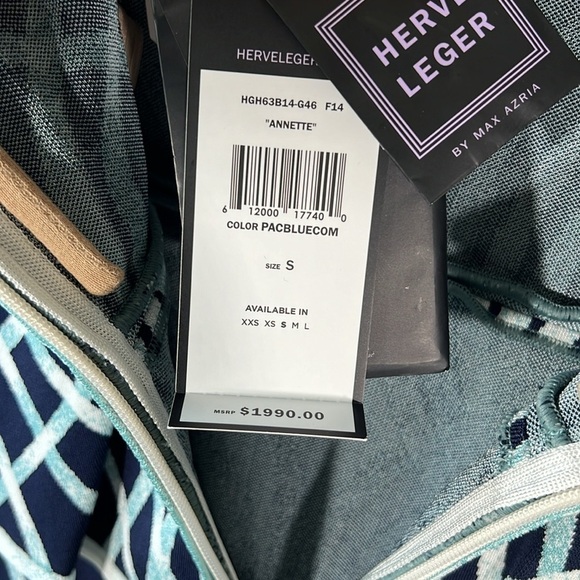 Herve Leger Blue Cocktail Dress Sz S - Picture 11 of 12